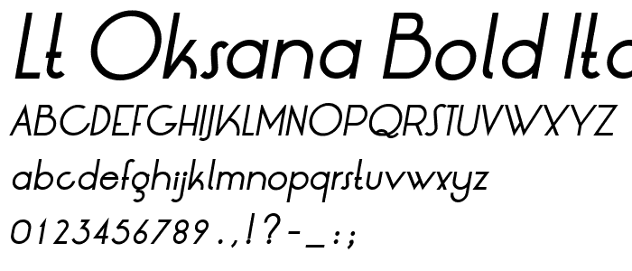 LT Oksana Bold Italic font
